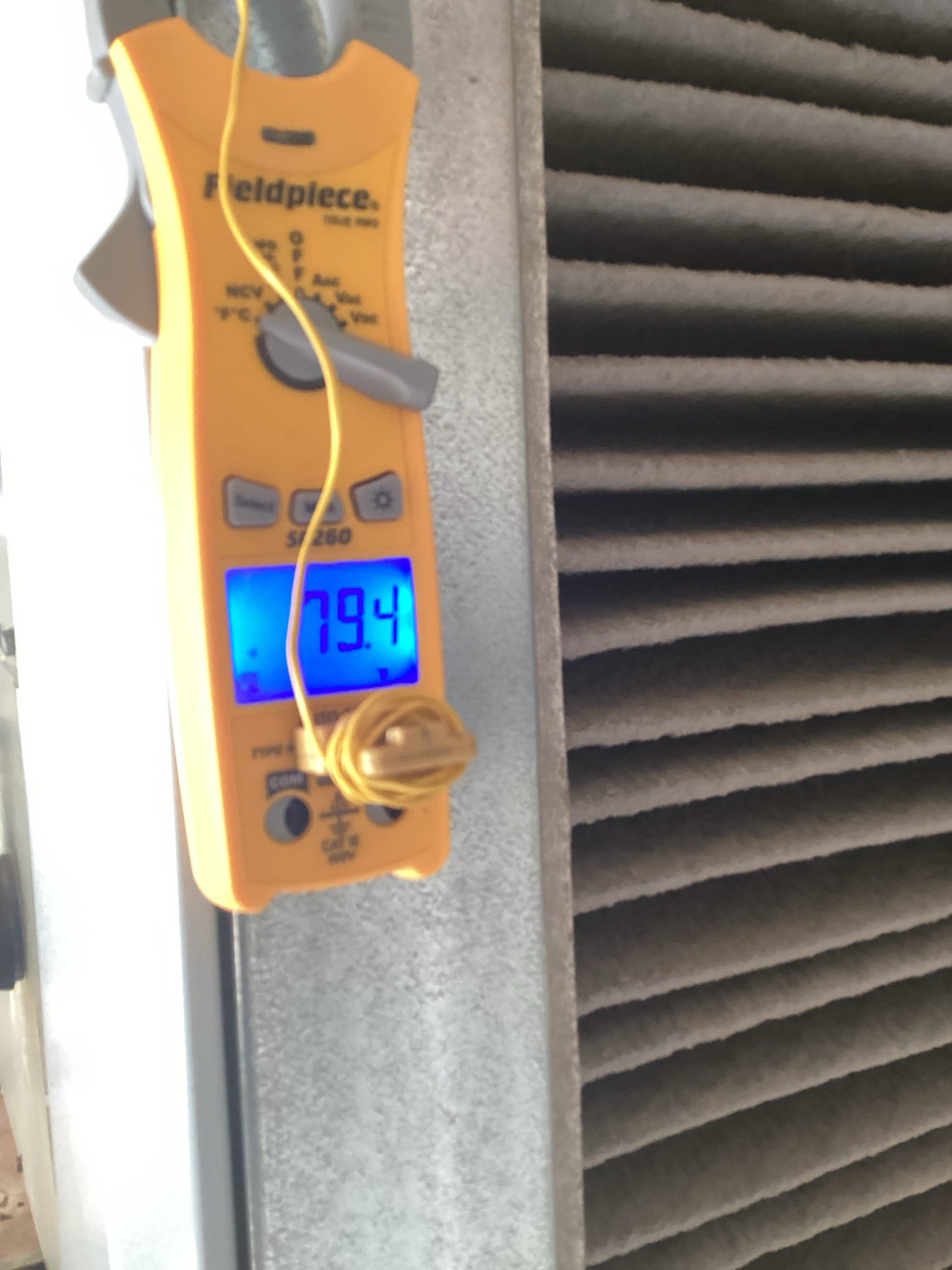Anna, TX - Performed heat maintenance. Inspected all electrical components. Recommend capacitor replacement. Treated drain lines with water and chemical cleaning. Checked heat strips. Checked evaporator and blower wheel for cleanliness. Inspected plenums. Filter was not changed. Customer stated he would change today. Rejected buying one from us.toom temperrature split and system had a 19 degree split. Condenser is very dirty. Recommend chemical cleaning for more effenciency. This is a non profit organization they will have to go through a board to get anything approved. System is currently running at this time. Will follow up with customer on estimates left today. Customer needs 3 days to follow up after he meets with his board members 
