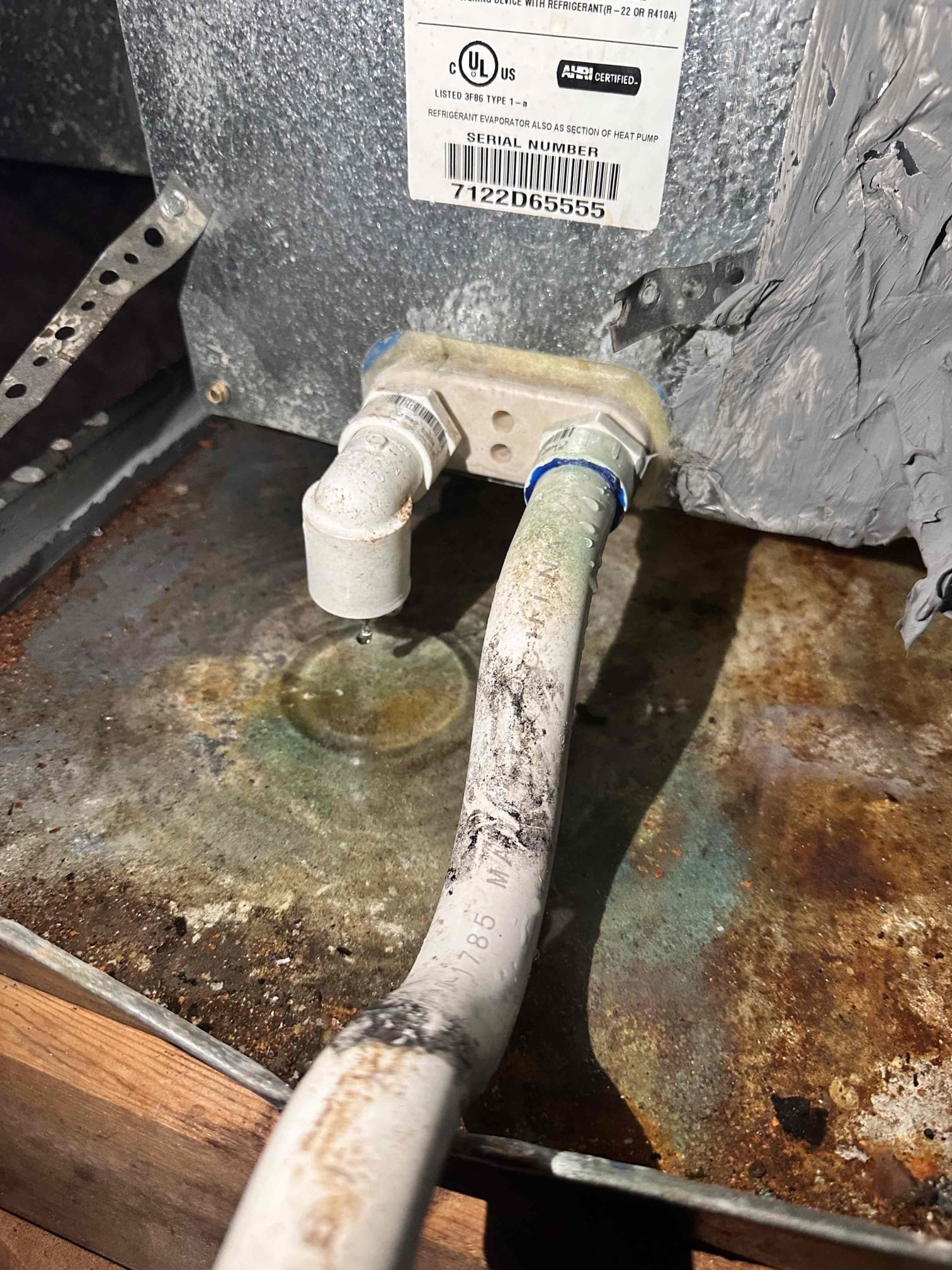 Allen, TX - Arrive for one system heating maintenance. Removed and cleaned flame sensor. Cleaned inducer port where hose is connected. Checked blower motor capacitor, it is still good. Set thermostat to heating and watched furnace go through sequence of operation. All pressure switches and safety switches are operating correctly. Measured amp drop on blower motor. Checked flames, they are burning healthy with solid blue color. Measure temperature rise across system, getting 116° at the supply. System is operational at this time.

Blower wheel and assembly is very dirty, recommend having it pulled and cleaned. Sent estimate for cleaning.

Customer also had water dripping out emergency drain line. Found that primary drain going to bathroom sink is stopped up. Sink was also clogged and not draining. While I completed the heating maintenance, customer pulled P-trap under sink apart and cleaned it out. Water was still stopped up in primary line. Cut it and blue nitrogen through it. Poured more water do
