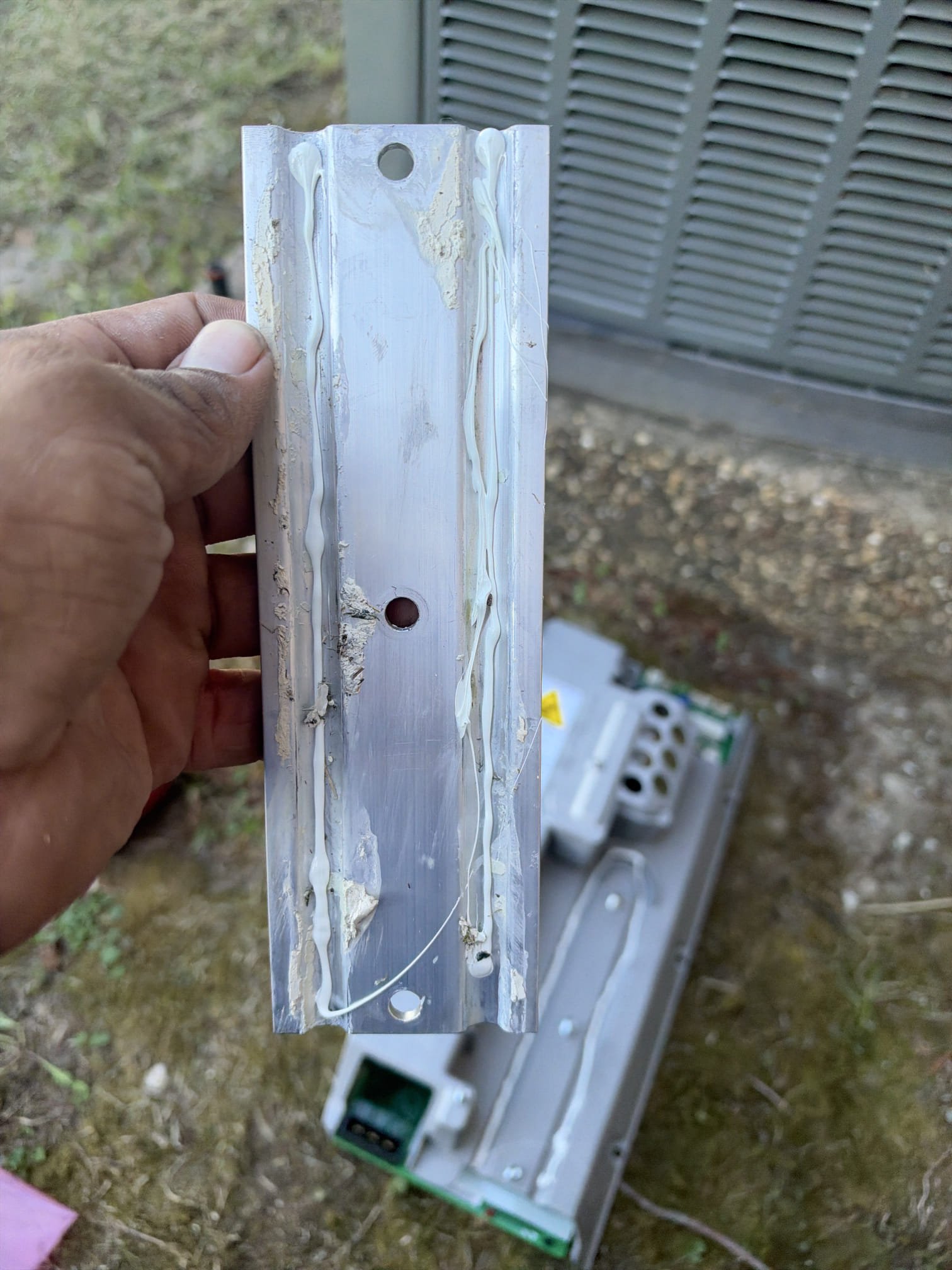 Farmersville, TX - Turn the power off to outdoor and indoor unit upon arrival. Waited 10 minutes to make sure DC voltage was completely gone. replaced outdoor inverter for system. added thermal paste to unit. on high side, touching inverter. Found mice inside old inverter causing inverter to fail. Tested system in cooling, heating, and in emergency heat as well. Everything on system seem d to be running perfectly fine. spoke to customer about having system maintenance and will be recommending a coil condenser cleaning on the outside. Condenser is very dirty. Maintenance is already scheduled for December 3. System is currently running at this time.