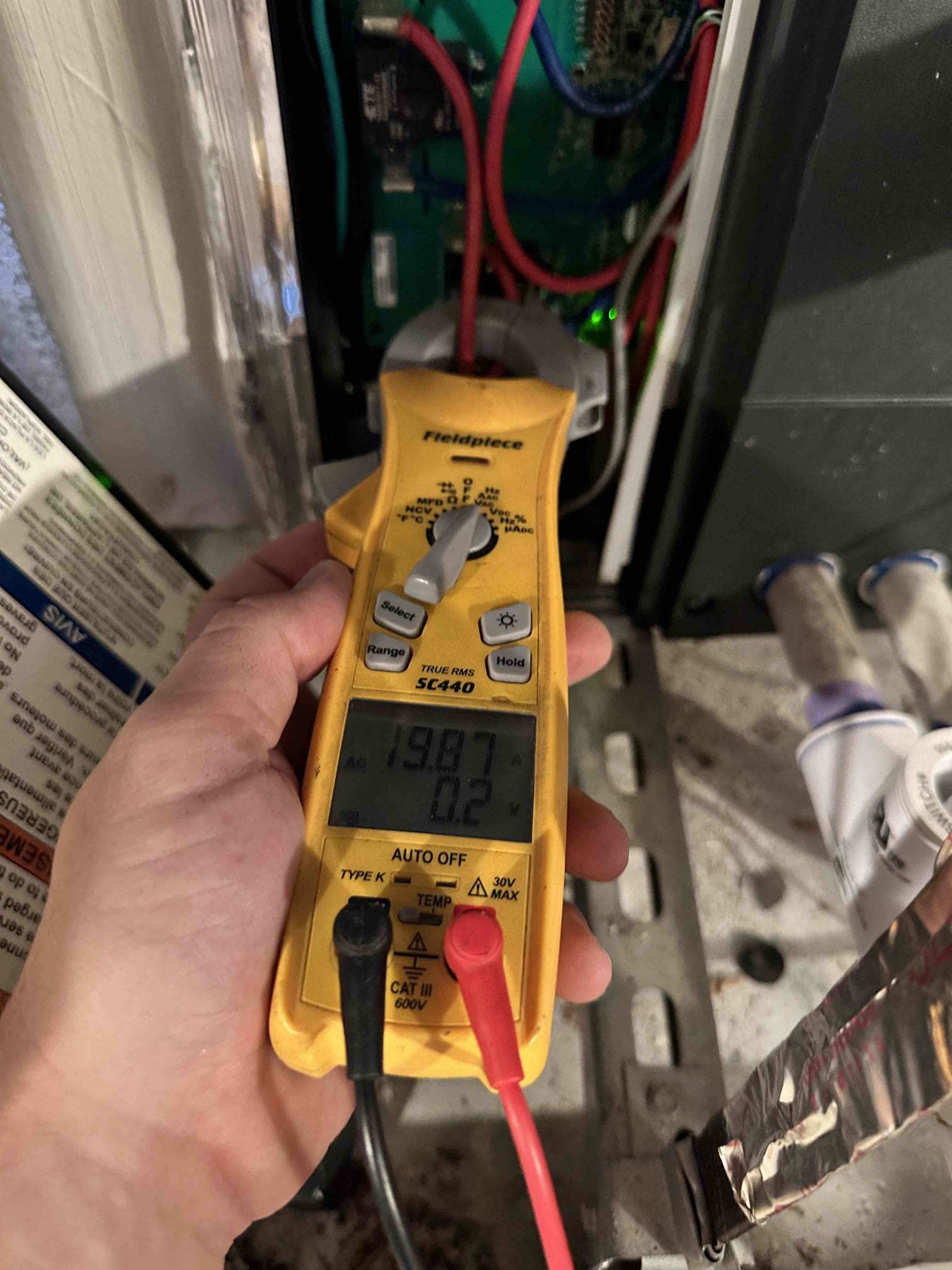 Trenton, TX - Arrive for 1 system heating maintenance pump heating maintenance. Checked operation of drain line, it is clear and draining properly. System has safety shut off switch for drain line. Customer replaces their own filter, it is still good. Measured amp draw on blower motor and electric heat strips. Checked temperature rise across system, return 72° and supply 109°. Went outside to condenser. Checked coil, it is clear and does not need to be cleaned at this time. Measured amp draw on compressor and fan motor. Condenser does not have contactor or capacitor in use. System is operational at this time. 

Noticed that Reme Halo UV bulb is burnt out, sent customer estimate to have cell replaced. 