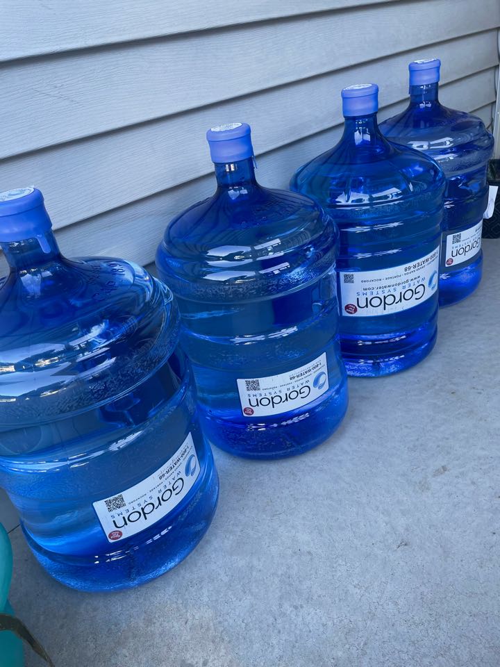Bottled water delivery. 