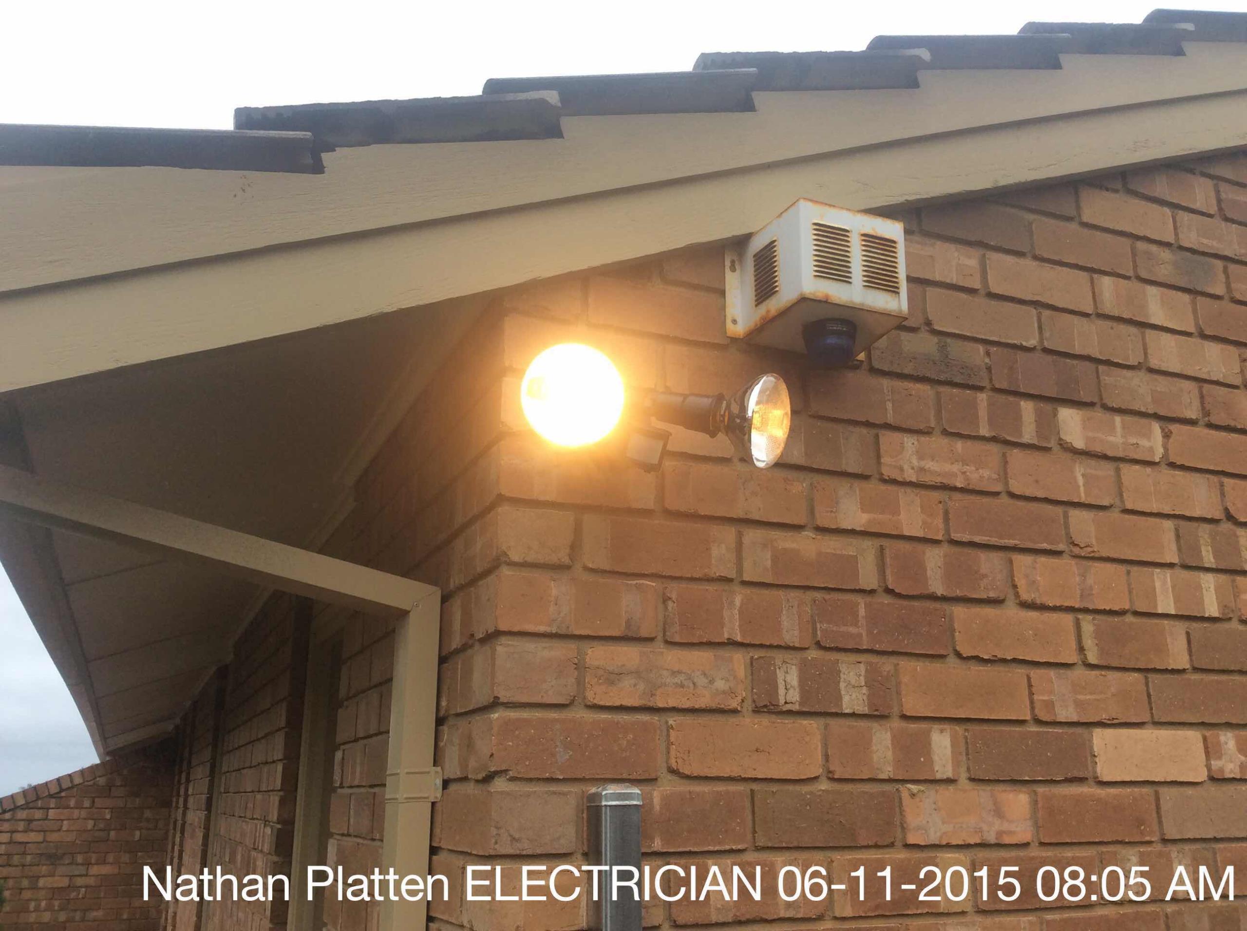 Replaced light fitting with new sensor/light combo, replaced c/b with new RCBO tested