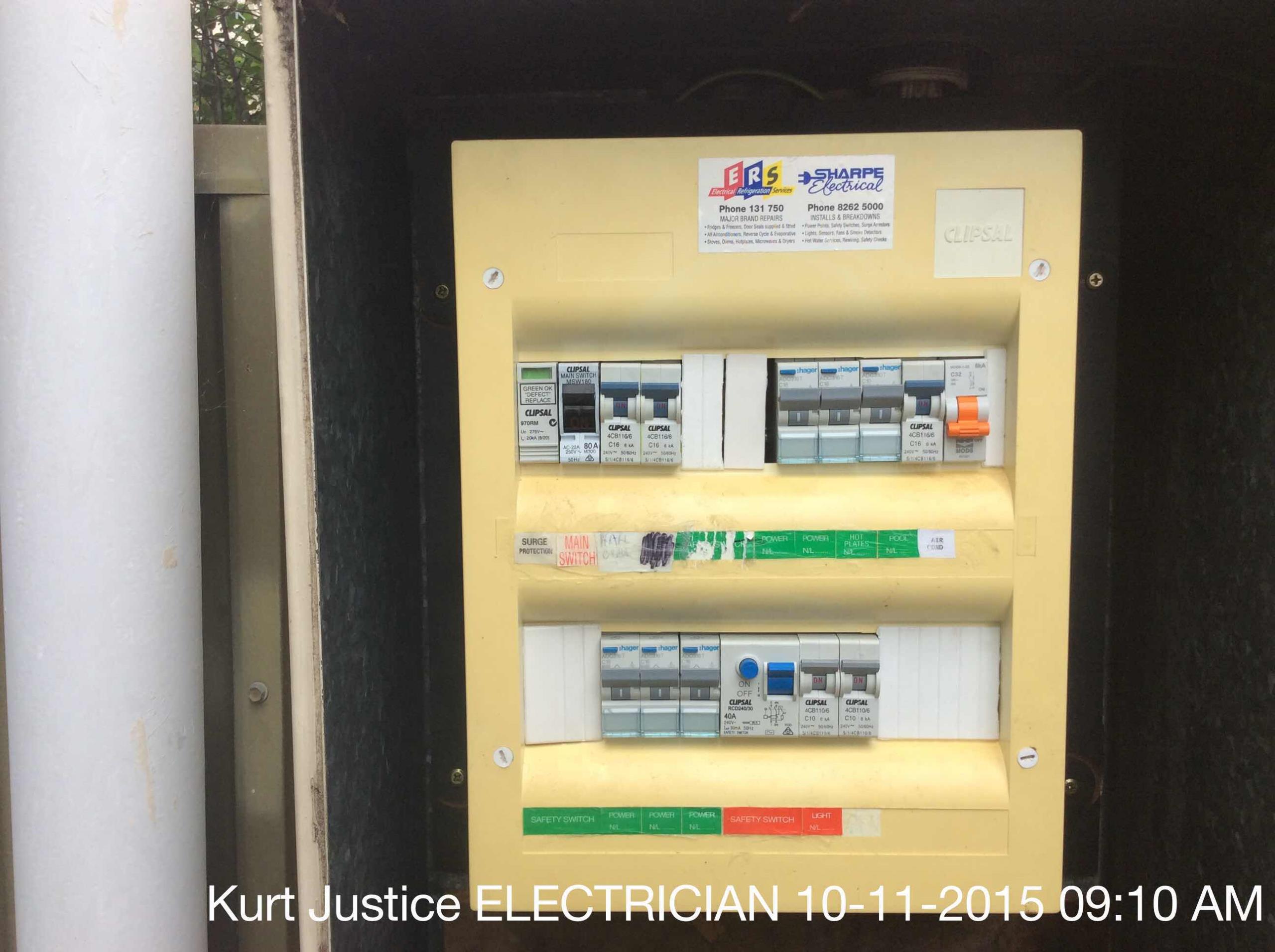 Upgrade from circuit breaker to rcbo 16 amp x 6. Replace damaged GPO