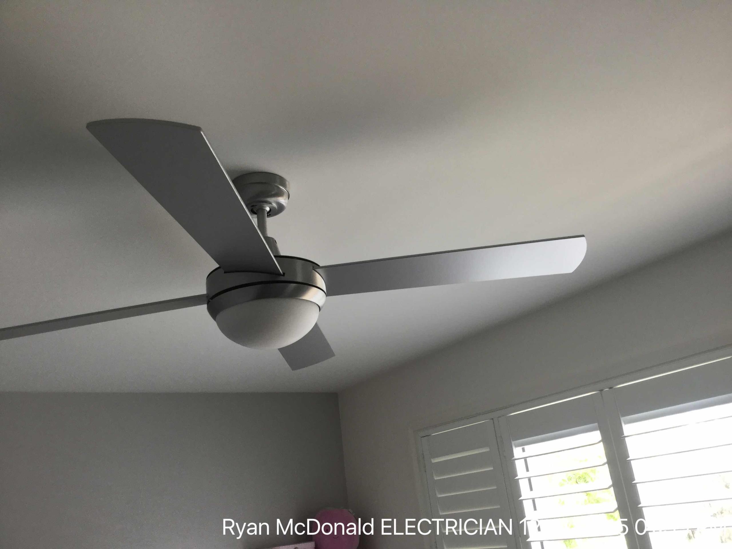 Replace two faulty fans in baby room and main bedroom