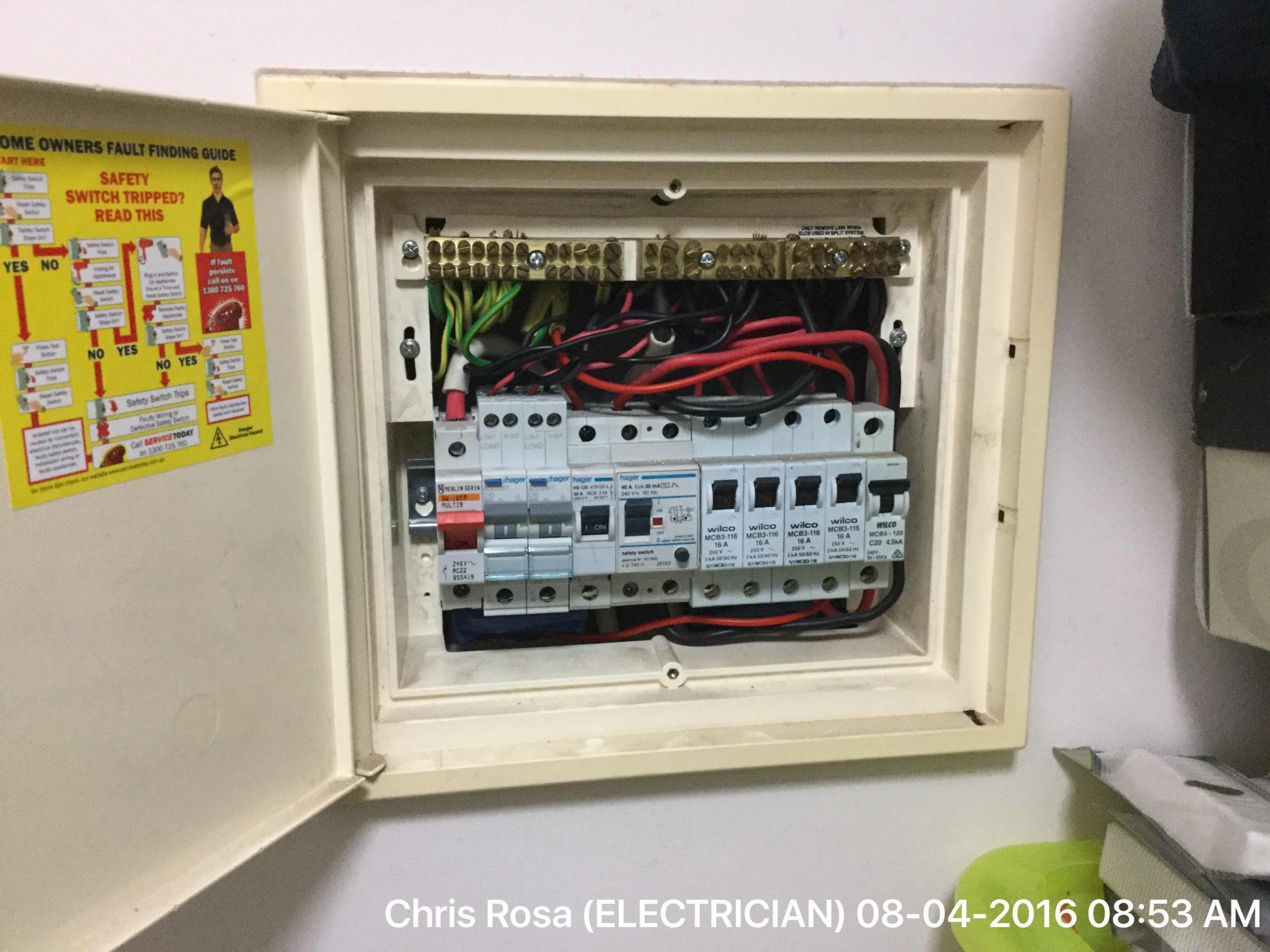 Fault find and replaced 1x 10A c/b with 2x 10A RCBOS.