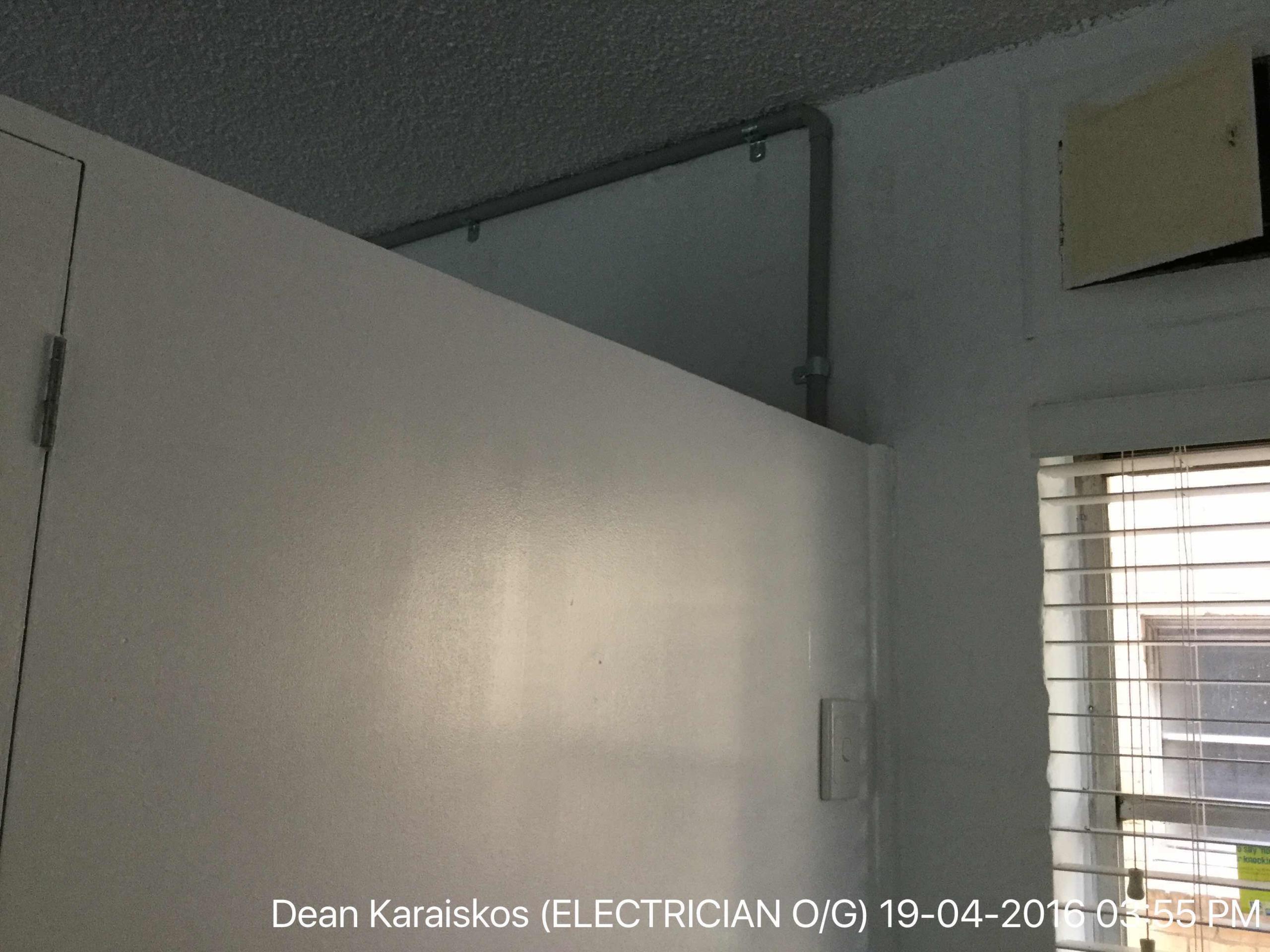 Installed oven. Replaced fan. Rewired lighting circuit. Installed customer supplied lights and conduit.