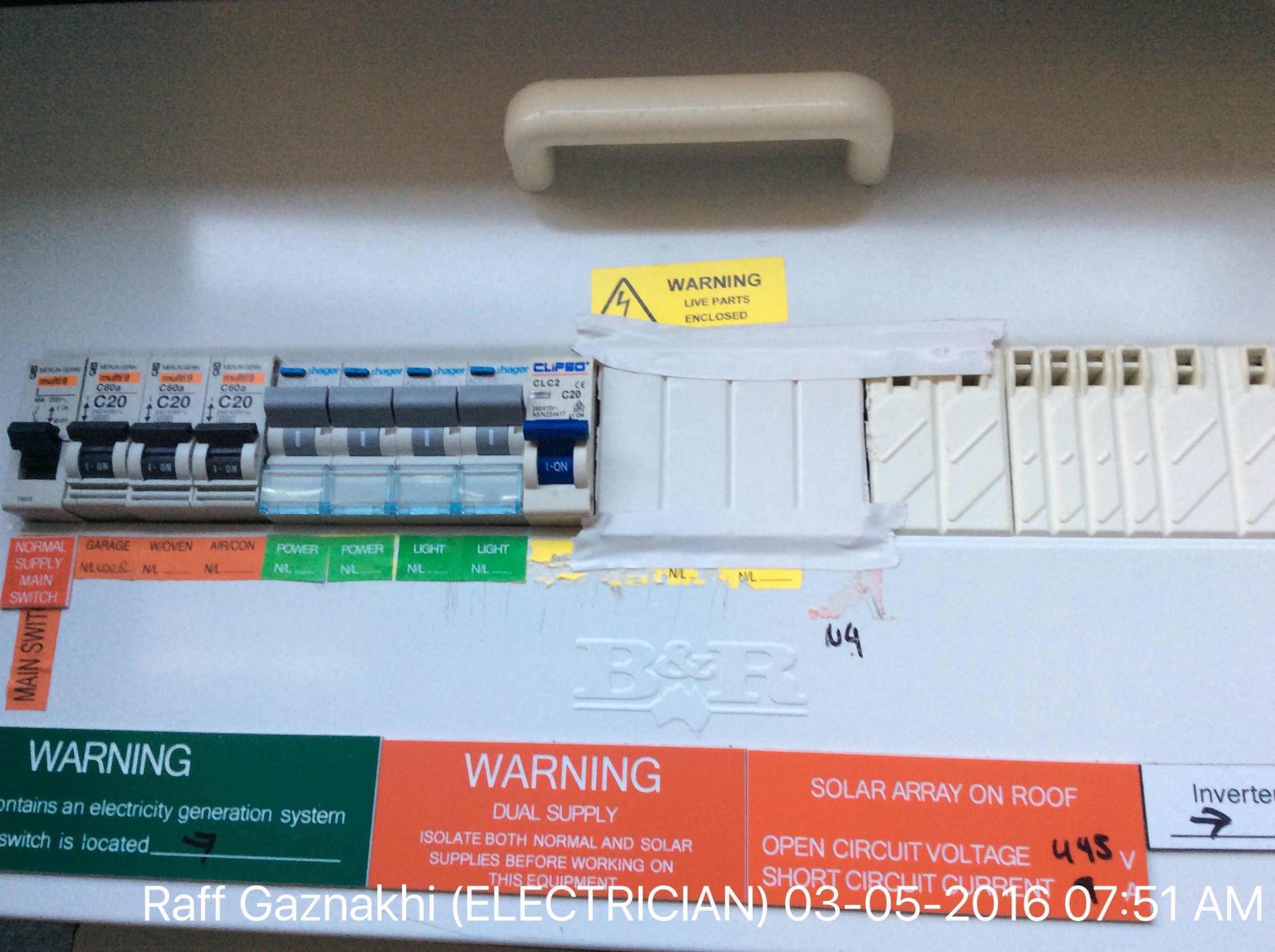 Replaced 4 CB to rcbo