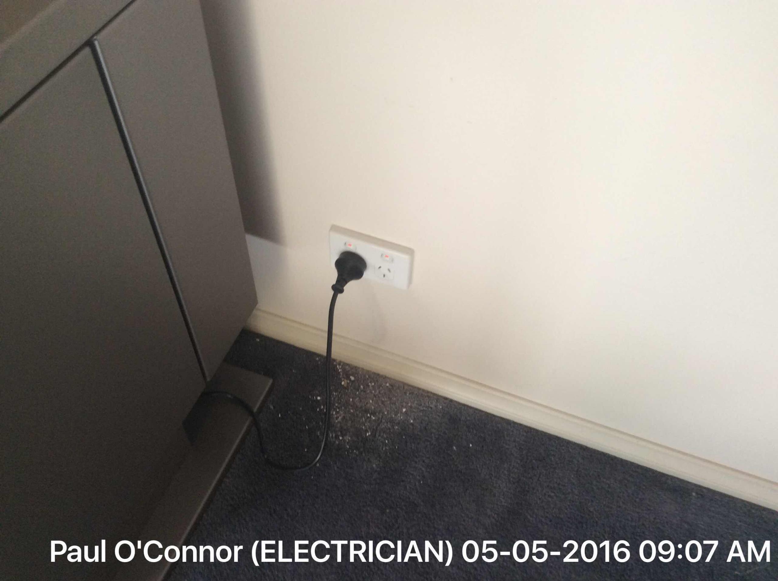 Wired and installed double GPO next to gas fire place, and replaced smoke alarm in back hallway