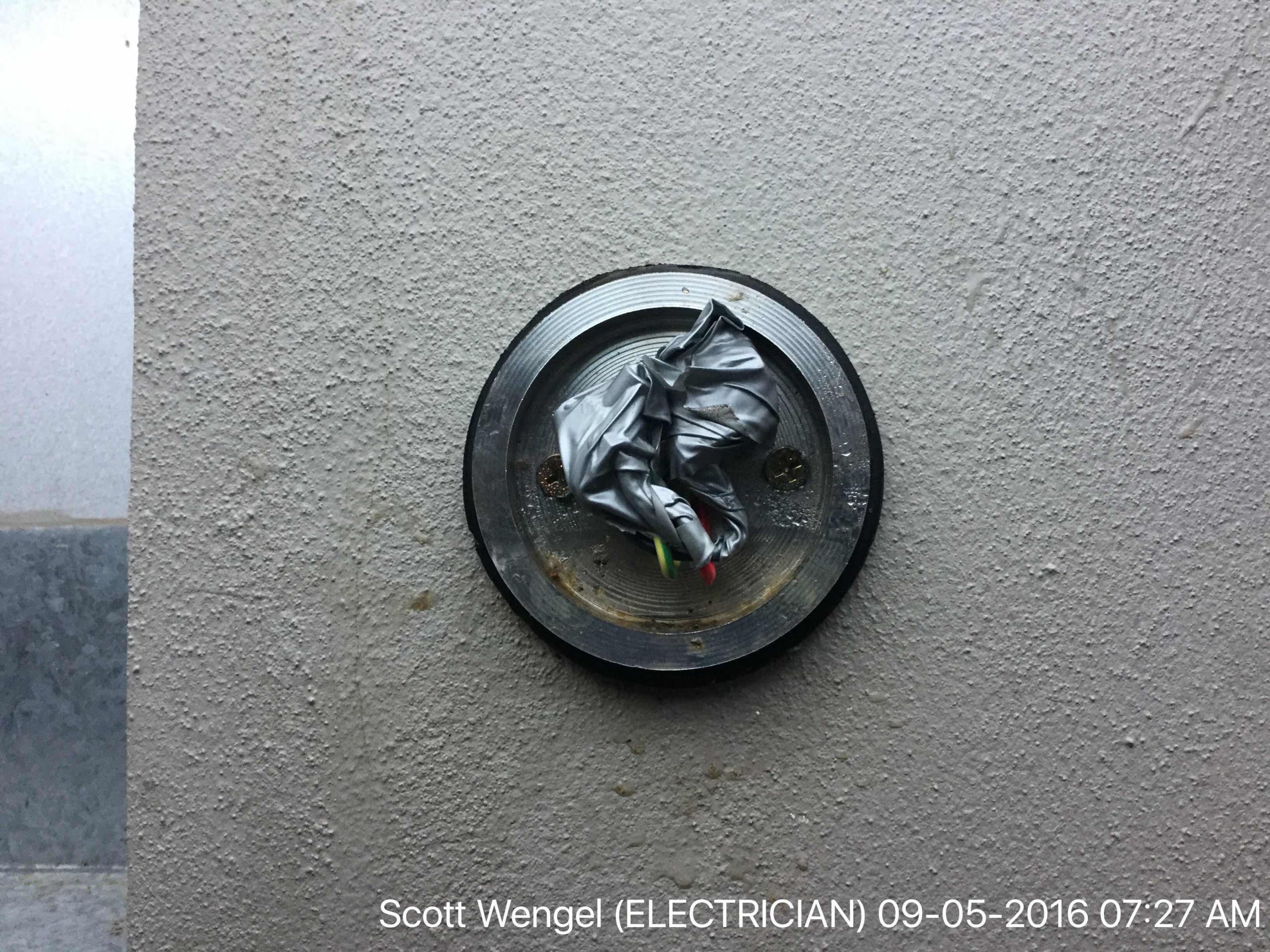 Fault on light circuit found back light to be full of water