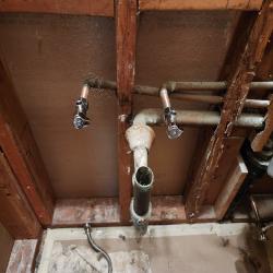 Replaced toilet supply stop and flex as well as laboratory hot and cold stops