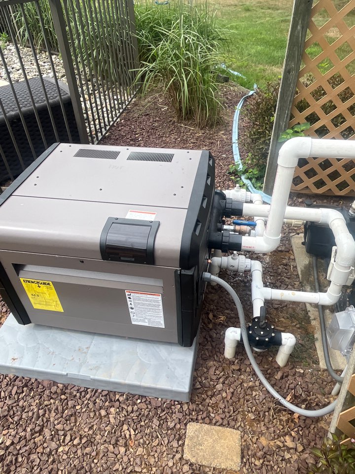 Replace leaking water shut off valve and did start up for pool heater