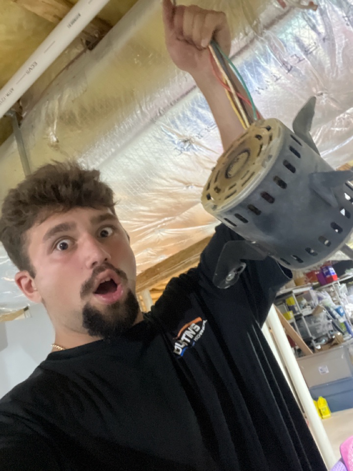 Replacing old blower motor with a new one due to loud obnoxious sounds. Bearing on old motor was warn out and going bad. 