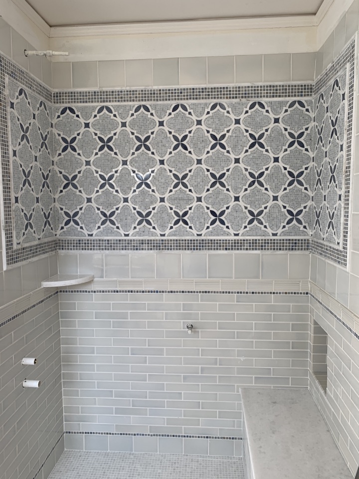 Merion Station, PA - Detail of custom shower tile.....absolutely gorgeous! Merion Station, PA - Detail of custom shower tile.....absolutely gorgeous!