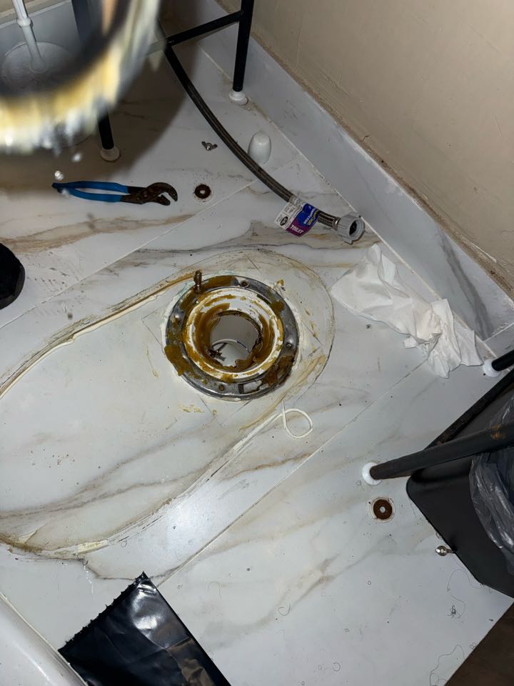 Work Performed:
	•	Supplied and installed one reinforced wax seal kit
	•	Removed existing wax seal and inspected toilet flange for proper fit
	•	Reset toilet ensuring correct alignment and a secure seal
	•	Tested for proper operation and confirmed no leaks present
	•	Cleaned up work area upon completion