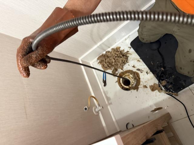 Performed a drain cleaning on a toilet branch line. The line was heavily clogged with paper towels which were pulled out during the service. The drain line was thoroughly cleared and restored to proper flow. Another plumbing issue solved and flowing properly again. Keeping Florida Flowing One Flush At a Time.