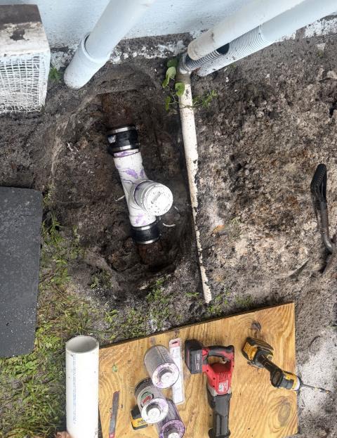 install cleanout on main sewer line