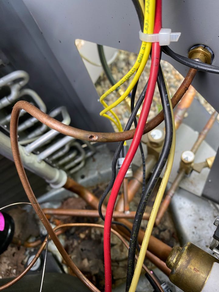 Refrigerant leak found and repaired on central air conditioning system.   