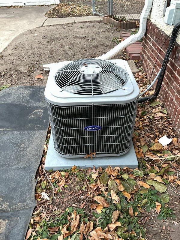 Performed routine maintenance on Prestige residential boiler system and Carrier outdoor AC unit. Inspected all copper piping, valves, expansion tank and connections, ensuring proper operation of the heating system as requested. Cleared debris from around outdoor condensing unit and visually inspected for any external damage or issues.