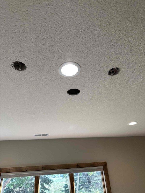 Performed electrical modifications in a bedroom conversion to craft room, including installation of additional outlets at various heights, reworking existing electrical boxes, and installing accent lighting on dedicated switch. Added and reworked recessed ceiling fixtures, completing all electrical connections according to code requirements and verifying proper function of all new components.