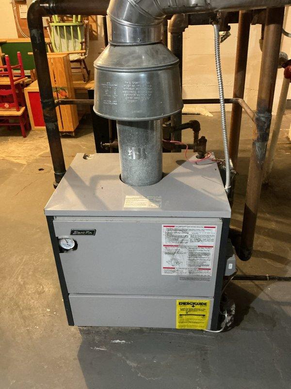 Completed routine preventive maintenance on customer's residential heating system, including service on boiler unit located in basement. Inspected gas connections, pressure readings, and ventilation components to ensure proper operation. Visual inspection of gas fireplace insert was also performed as part of the comprehensive heating system evaluation.