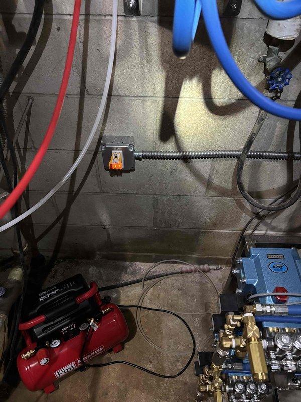 Completed electrical wiring service for parking garage car wash pump replacement. Connected the existing pumps to junction box and control panel, ensuring proper wiring of all electrical components through the conduit system. Verified functionality of the installation after completion.