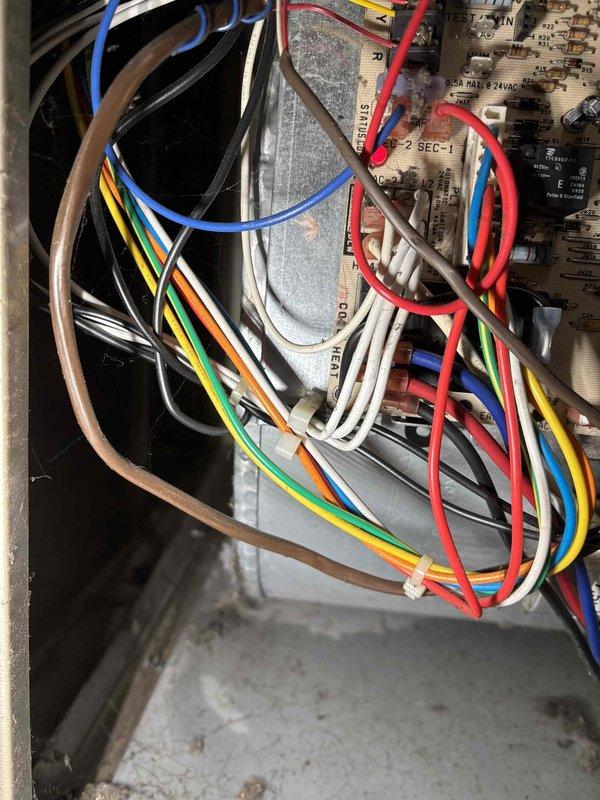 Responded to no heat complaint in furnace system. Performed diagnostic testing with multimeter on control board and wiring connections. System was found to be operating normally upon inspection despite previous issues with a dirty filter that tenant had removed. No repair action required at this time.