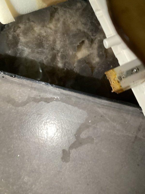 Responded to complaint of excessive noise from condensate pump at furnace location. Diagnostic inspection revealed failing pump motor with significant mineral buildup and discoloration on internal components. Removed defective unit and installed new condensate pump, restoring proper operation and eliminating noise issue.