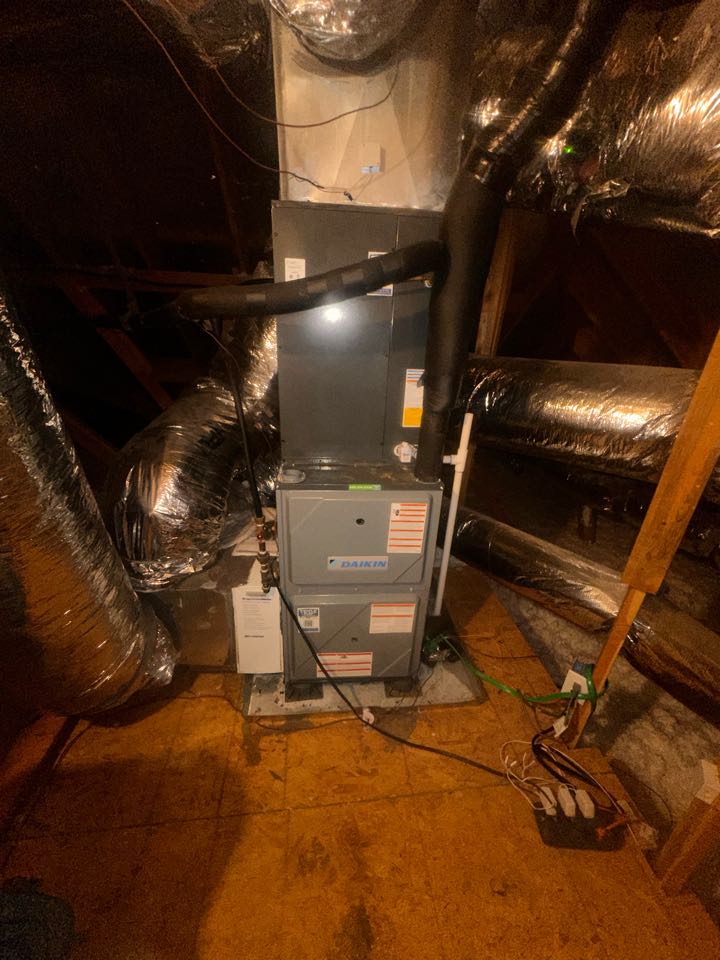 Completed Fall safety Inspection on  Daikin 96% furnace with zone control , tested to verify each zone operating well without any issues of overheating , verified that airflow is sufficient inspected gas supply for any leaks , no surge protection on system to protect against and power surges , no carbon monoxide present in home , provided customer with some solutions and walked them through each solution to help protect and enhance the system 