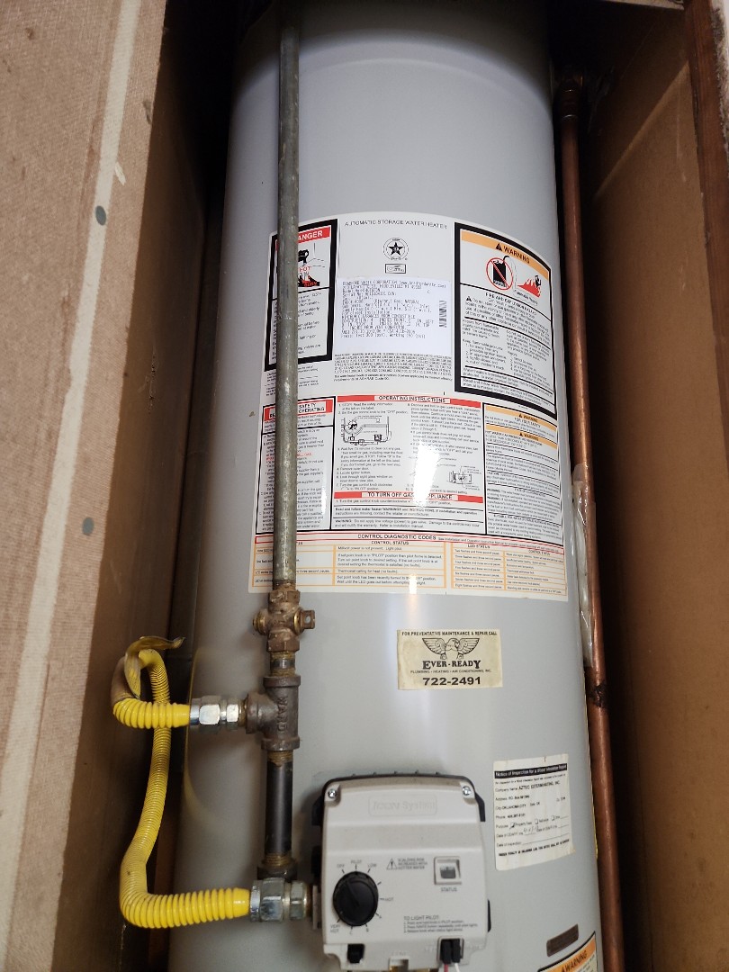 Arrive at the customer's house.
Warrior is on top of the washer up high.
Check everything is angle stops faucets bathroom water stops everything fine 
