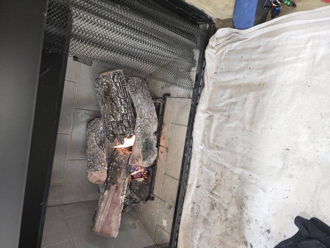was able to help customer with gas fireplace today in arrangement of logs for proper disapation of flames around there logs