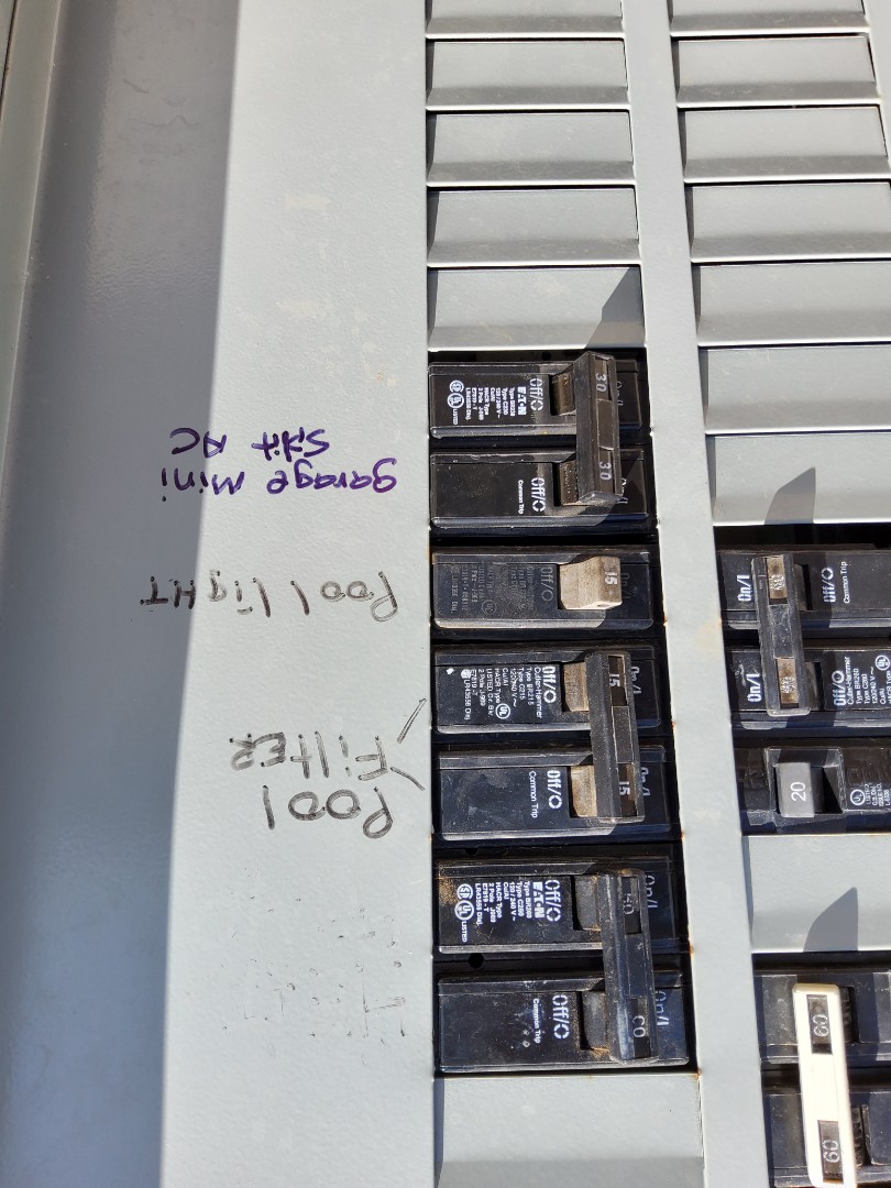 A new 30 Amp circuit was installed to support the upcoming AC mini split system. This involved assessing the electrical load and determining the optimal location for the circuit breaker in the main panel. The wiring was carefully routed through the designated path, ensuring adherence to safety standards and local electrical codes. Proper connections were made to the new circuit breaker, and the system was tested to confirm functionality. The installation was completed in preparation for the future installation of the AC unit inside the garage, ensuring that all electrical requirements are met for optimal performance.