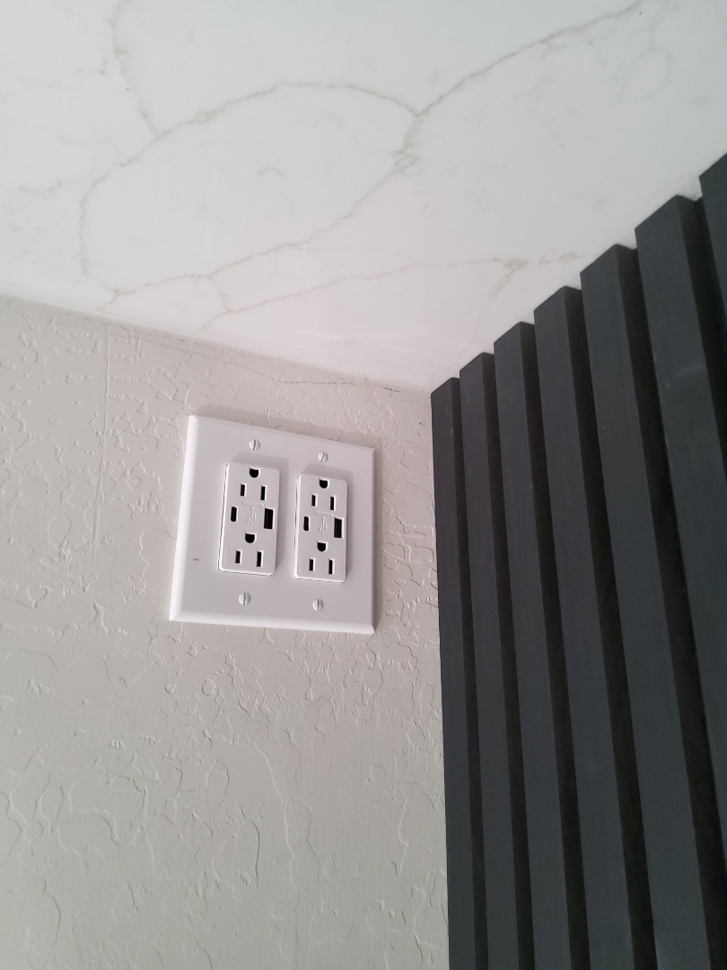 I installed USB-C outlets above the countertop, ensuring they were easily accessible for charging modern devices. Power was sourced from an existing outlet nearby, and all wiring was done safely and efficiently. Additionally, I replaced several outlet devices to accommodate new appliances, ensuring compatibility and optimal performance. Each outlet was securely mounted, and all connections were tested for safety and reliability. The work was completed with attention to detail, enhancing both functionality and convenience in the space.