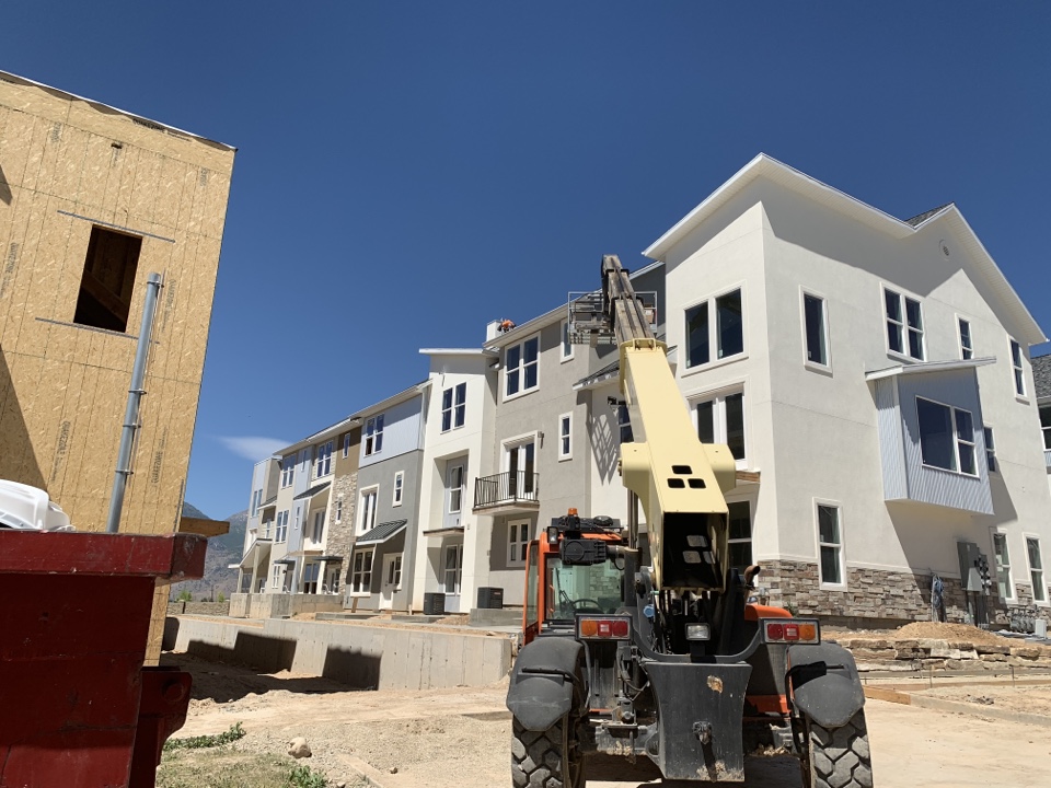 Doing Finish HVAC at the Ridge Townhomes in Spanish Fork