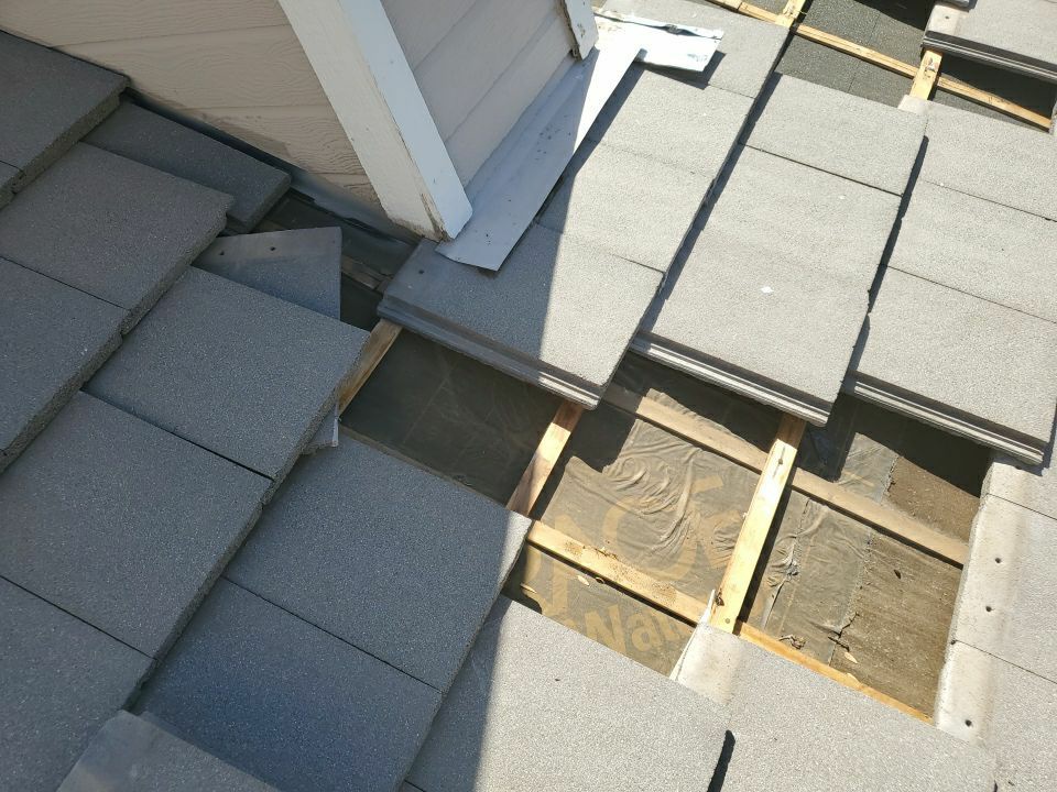 Lone Tree, CO - We are inspecting this concrete tile for a roof leak that has been a big issue with roofs in Heritage Hills neighborhood. The roofing was not installed properly on most of these homes. We are going to bid to fix the flashing around the skylight and also bid to install additional venting for a future whole house fan Lone Tree, CO - We are inspecting this concrete tile for a roof leak that has been a big issue with roofs in Heritage Hills neighborhood. The roofing was not installed properly on most of these homes. We are going to bid to fix the flashing around the skylight and also bid to install additional venting for a future whole house fan