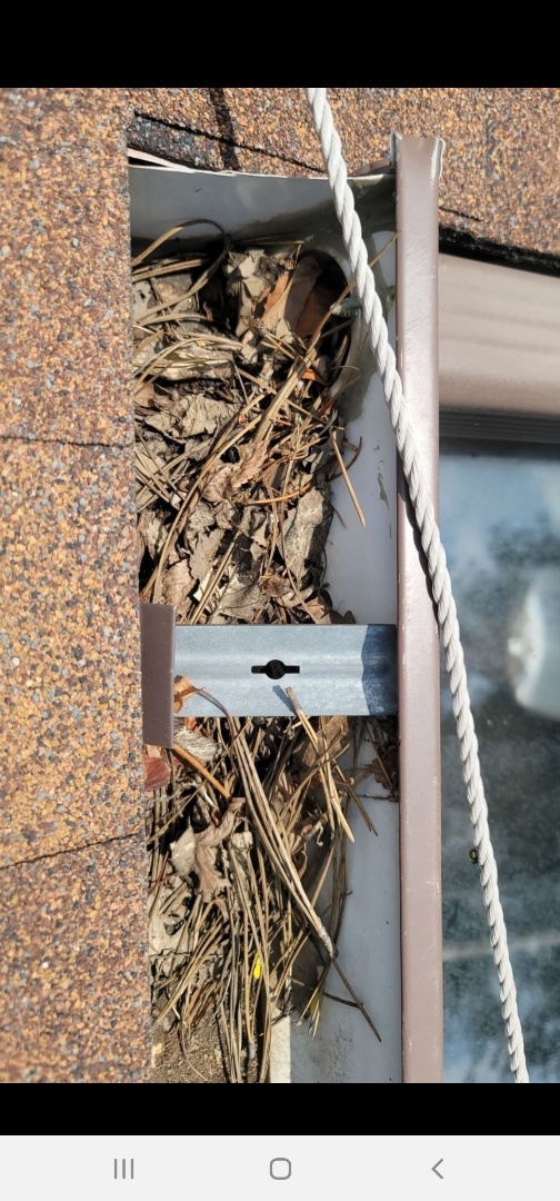 Aurora, CO - We are doing a roof inspection for a roof leak over a sunroom for this house in aurora. Turns out, the roof leak is because of gutters that are not sloped correctly. They are also filling up with debris so we are going to re-slope the gutters and install gutter screens Aurora, CO - We are doing a roof inspection for a roof leak over a sunroom for this house in aurora. Turns out, the roof leak is because of gutters that are not sloped correctly. They are also filling up with debris so we are going to re-slope the gutters and install gutter screens