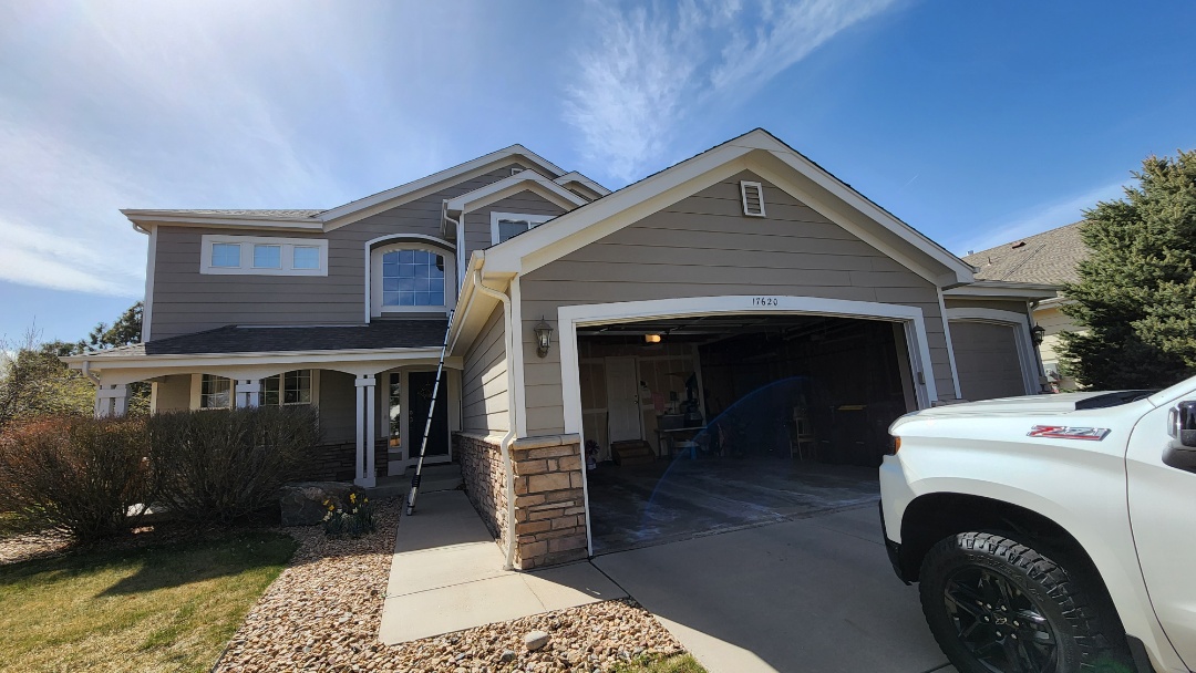 Parker, CO - We are doing a roof inspection for a roof replacement for this house in Parker that has about a 20-year-old roof that is starting to come apart. About 20 years is what you can expect from a dimensional shingle. We will install new Certainteed Landmark shingles Parker, CO - We are doing a roof inspection for a roof replacement for this house in Parker that has about a 20-year-old roof that is starting to come apart. About 20 years is what you can expect from a dimensional shingle. We will install new Certainteed Landmark shingles