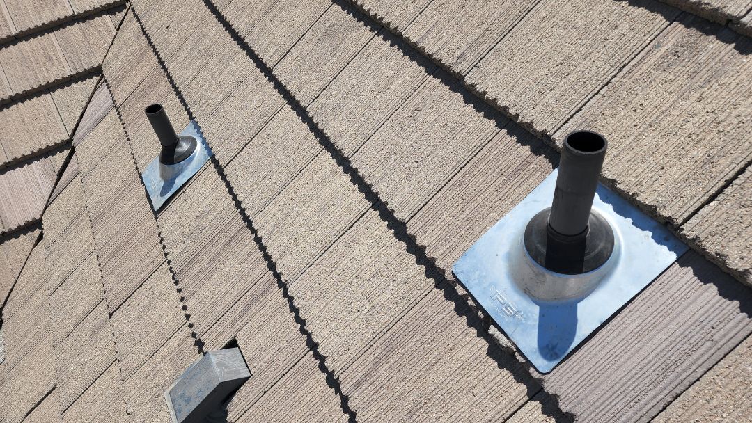 Aurora, CO - We are doing a roof repair for this concrete tile roof in Aurora that has some broken tiles and some pipe flashings that were destroyed by squirrels that were digging at the rubber. The squirrels were also getting into the Attic So we had to install some abatement in the corners where the roof is susceptible to squirrel intrusion Aurora, CO - We are doing a roof repair for this concrete tile roof in Aurora that has some broken tiles and some pipe flashings that were destroyed by squirrels that were digging at the rubber. The squirrels were also getting into the Attic So we had to install some abatement in the corners where the roof is susceptible to squirrel intrusion