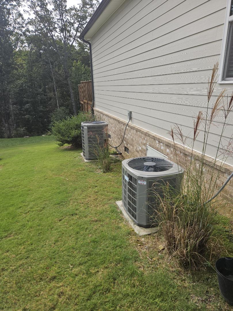 Service call. Performed maintenance on two American Standard heat pump systems. 
