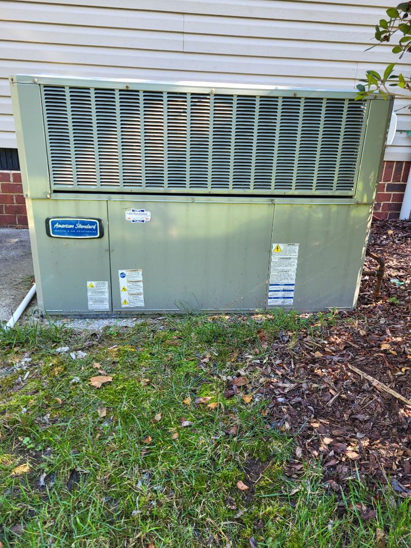 Fall maintenance. Performed service on American Standard gas package unit