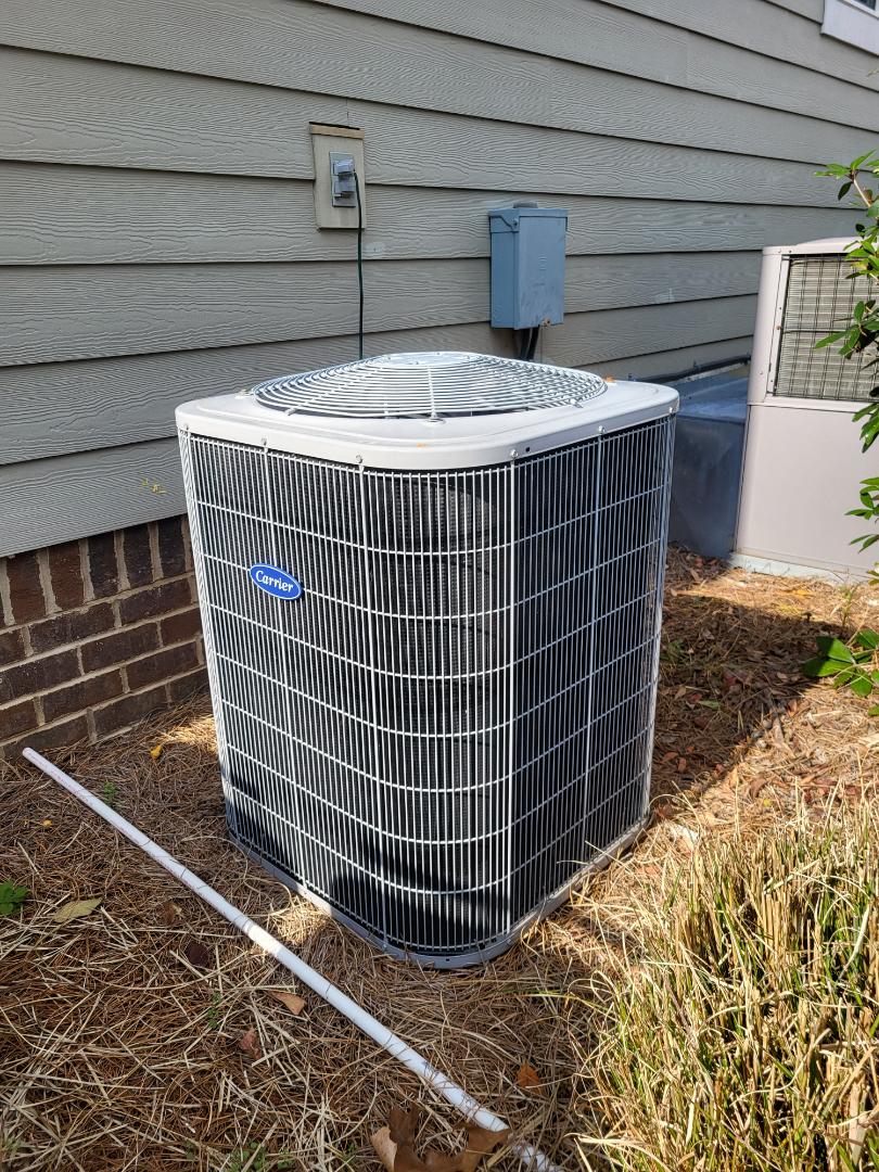 Fall maintenance. Performed service on Carrier gas package unit and split system heat pump