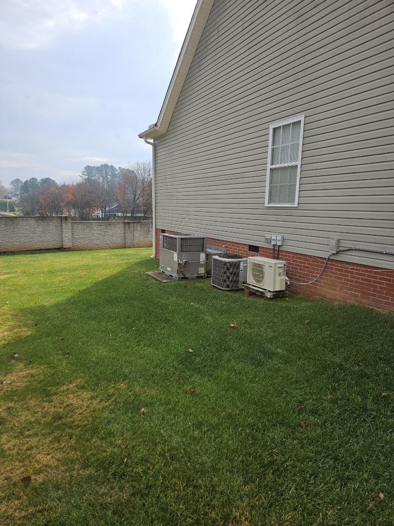 Service call. Performed maintenance on Bryant gas package system, Bryant heat pump system and Mitsubishi minisplit heat pump. 