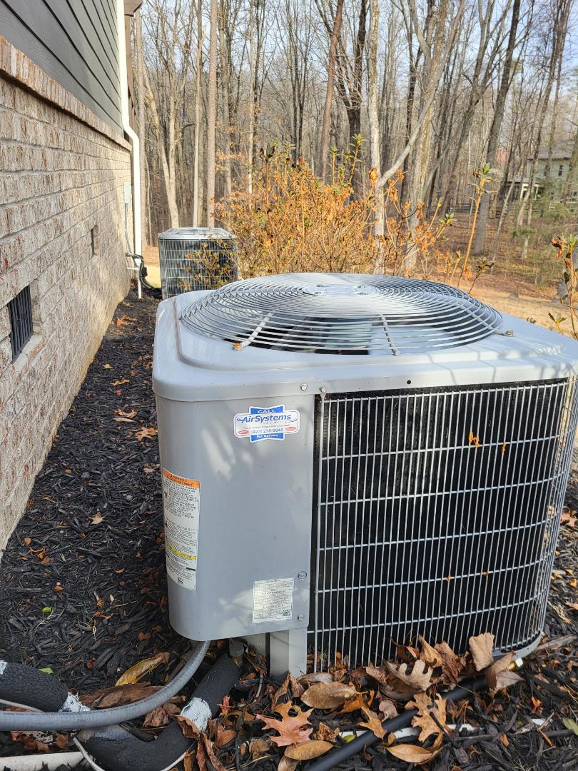 Fall maintenance. Performed service on Carrier split system heat pumps