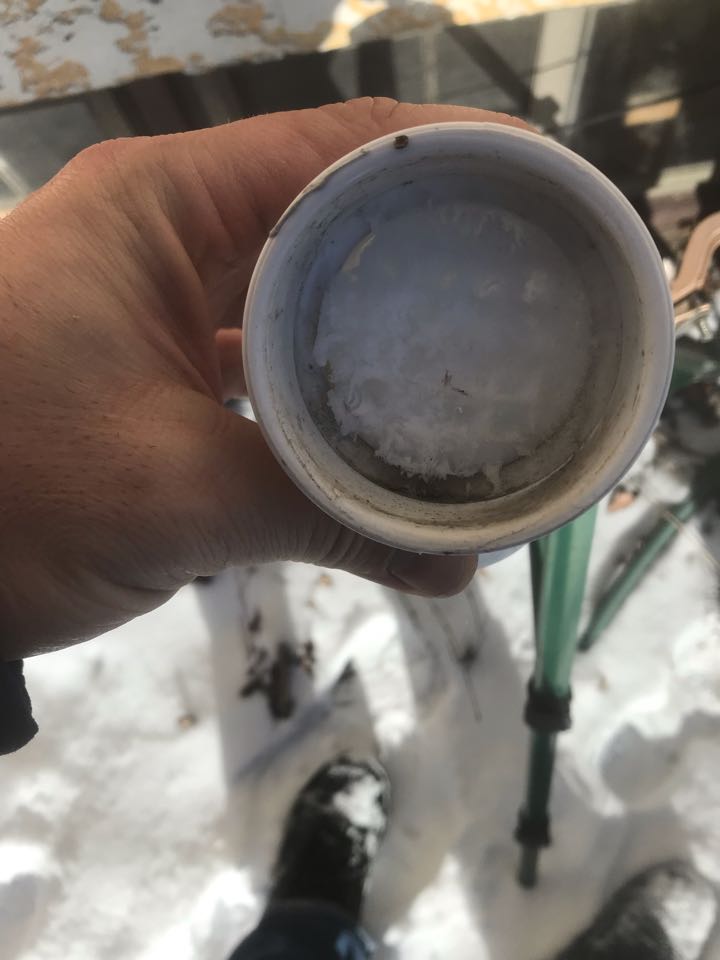 Fresh air intake snow removal on a furnace in Silver Lake Minnesota 