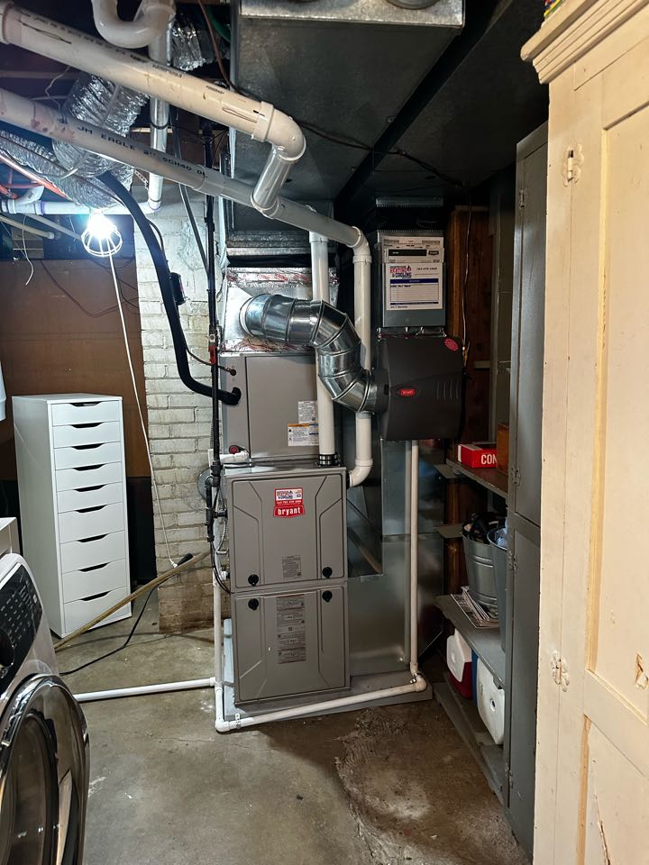 Finish heat pump and furnace install in Columbia heights  