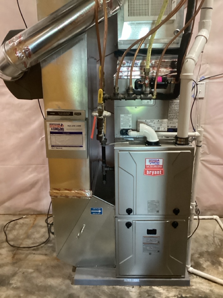Installed new Bryant furnace and air conditioner in chaska Mn