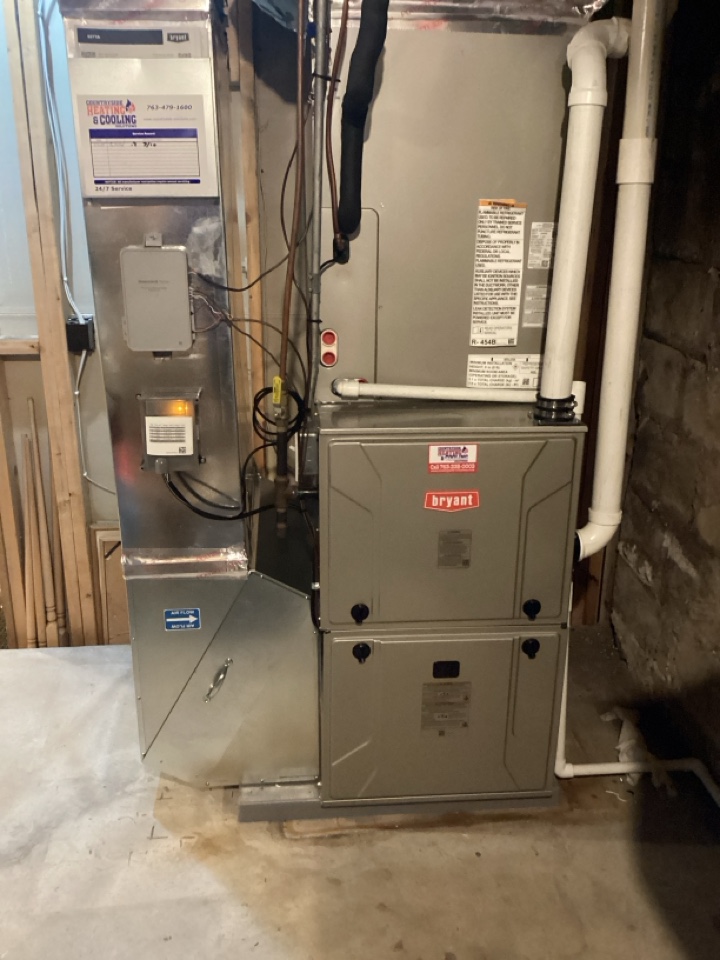 Installed new Bryant furnace and heat pump in Minnetonka Mn