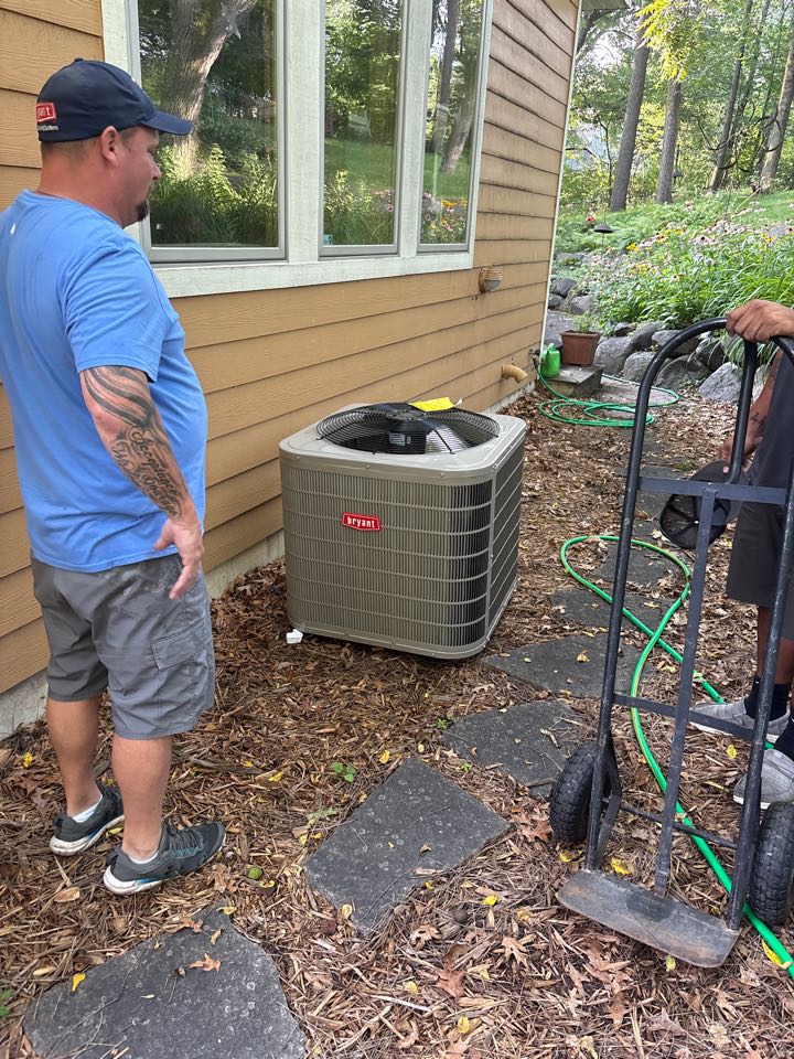 install A/C and coil. Minnetonka, Minnesota. 