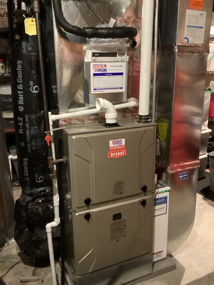 Installed new Bryant furnace,  secure aire and humidifier in mound Mn
