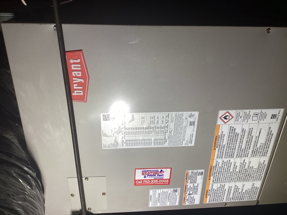 Installed fan coil in attic in Minnetonka Mn