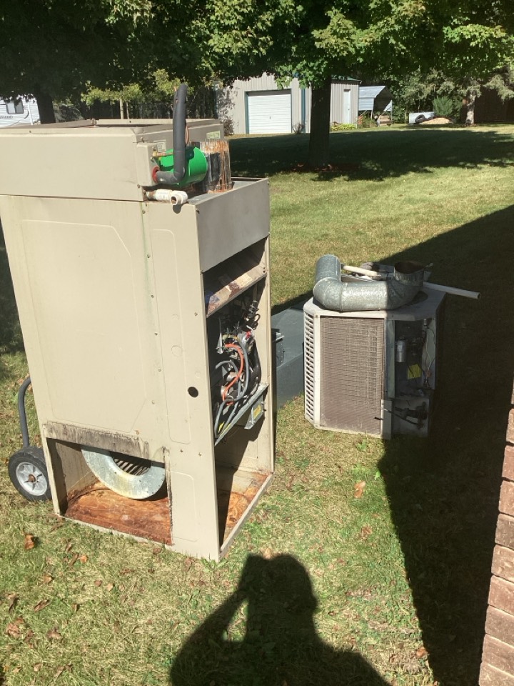 Tore out old equipment for tomorrows install in Montrose Mn